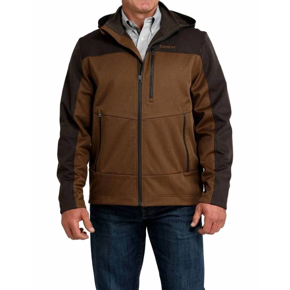 NEW CINCH bonded hoodie jacket - plus in brown